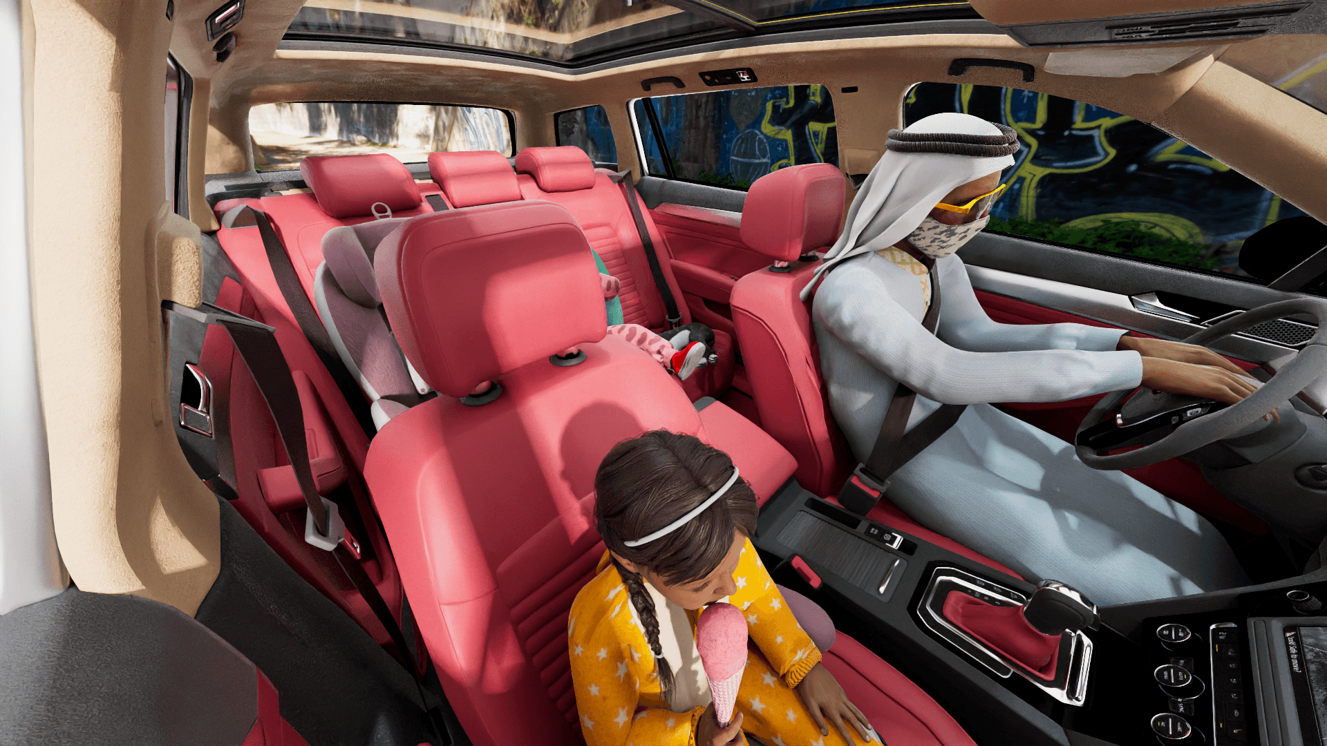 Interacting with food in the vehicle cabin
