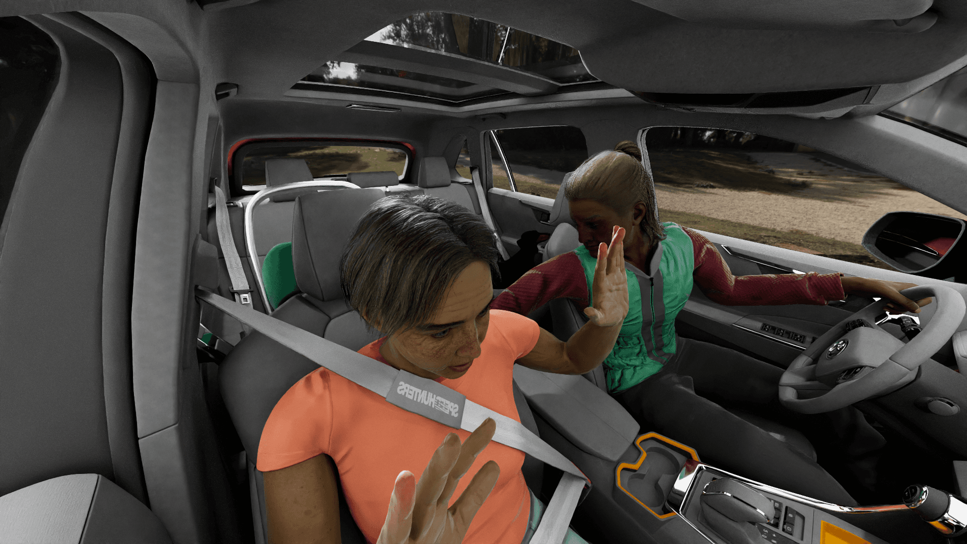 Seatbelt fastened in visible light