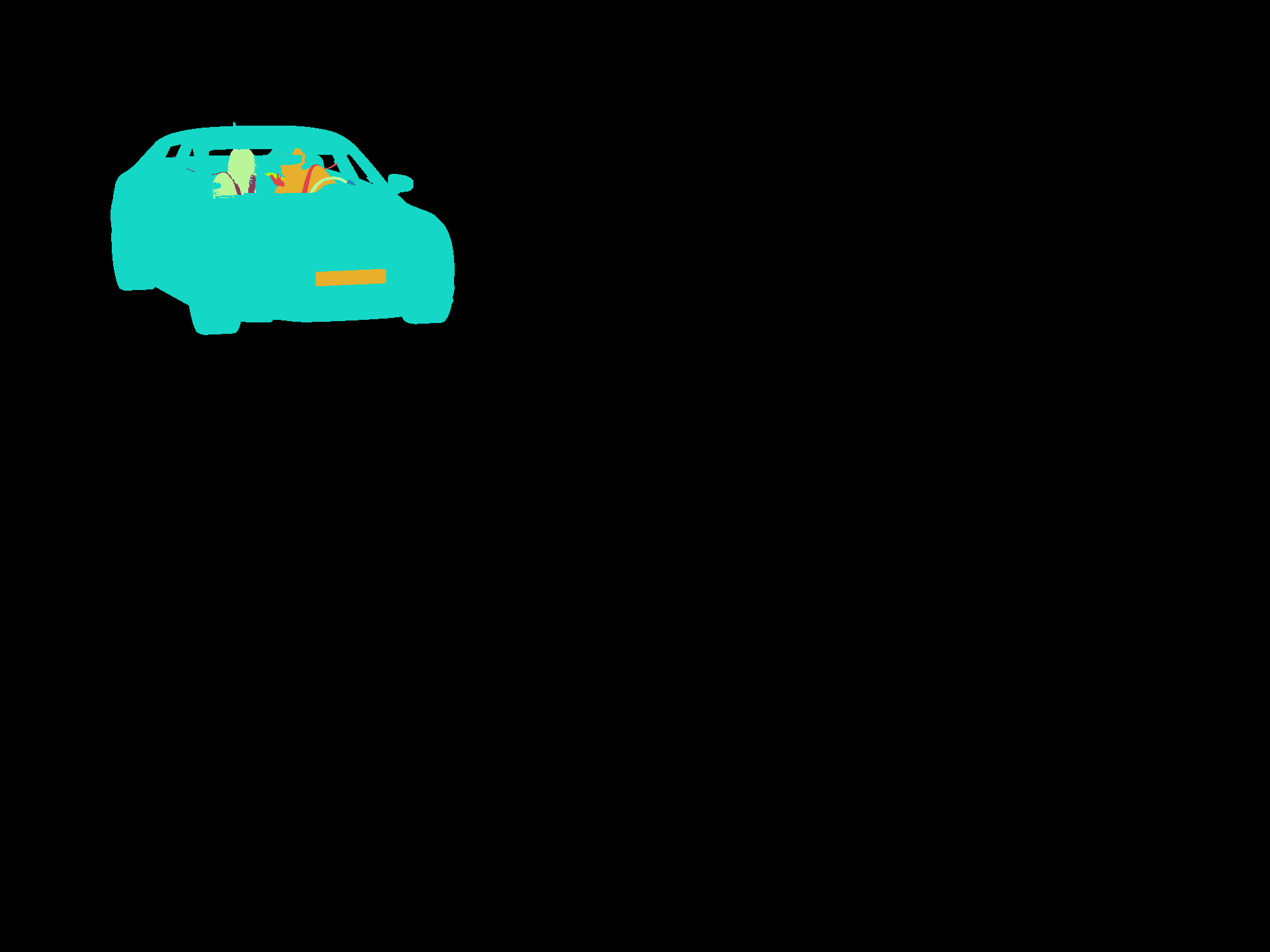Semantic masks detecting a vehicle