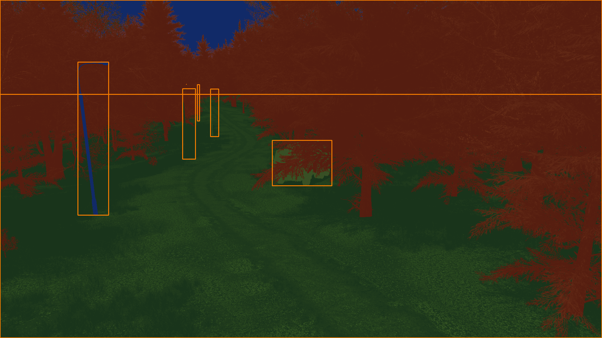 Hidden vehicle with bounding boxes